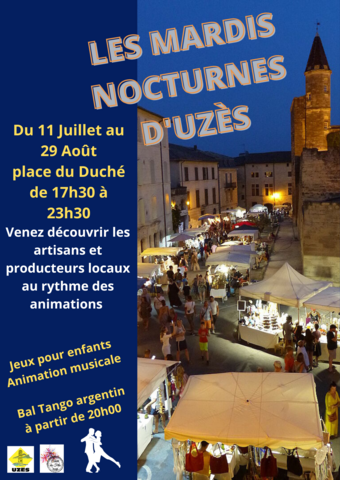 Mardis Nocturnes Uzès 2023 marchés nocturnes - Agrandir l'image (fenêtre modale)