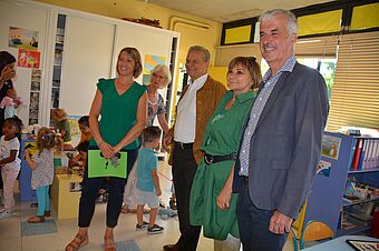 Ecole maternelle du Parc avec Mme Borde, nouvelle directrice - Légende ci-après