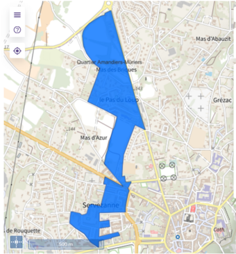 Nouveau périmètre du Quartier Prioritaire d'Uzès - Agrandir l'image (fenêtre modale)