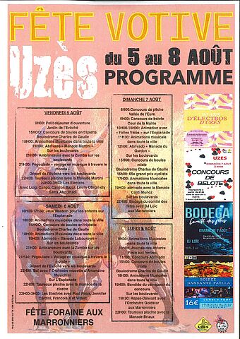 Programme de la fête votive d'Uzés 2022 - Agrandir l'image (fenêtre modale)